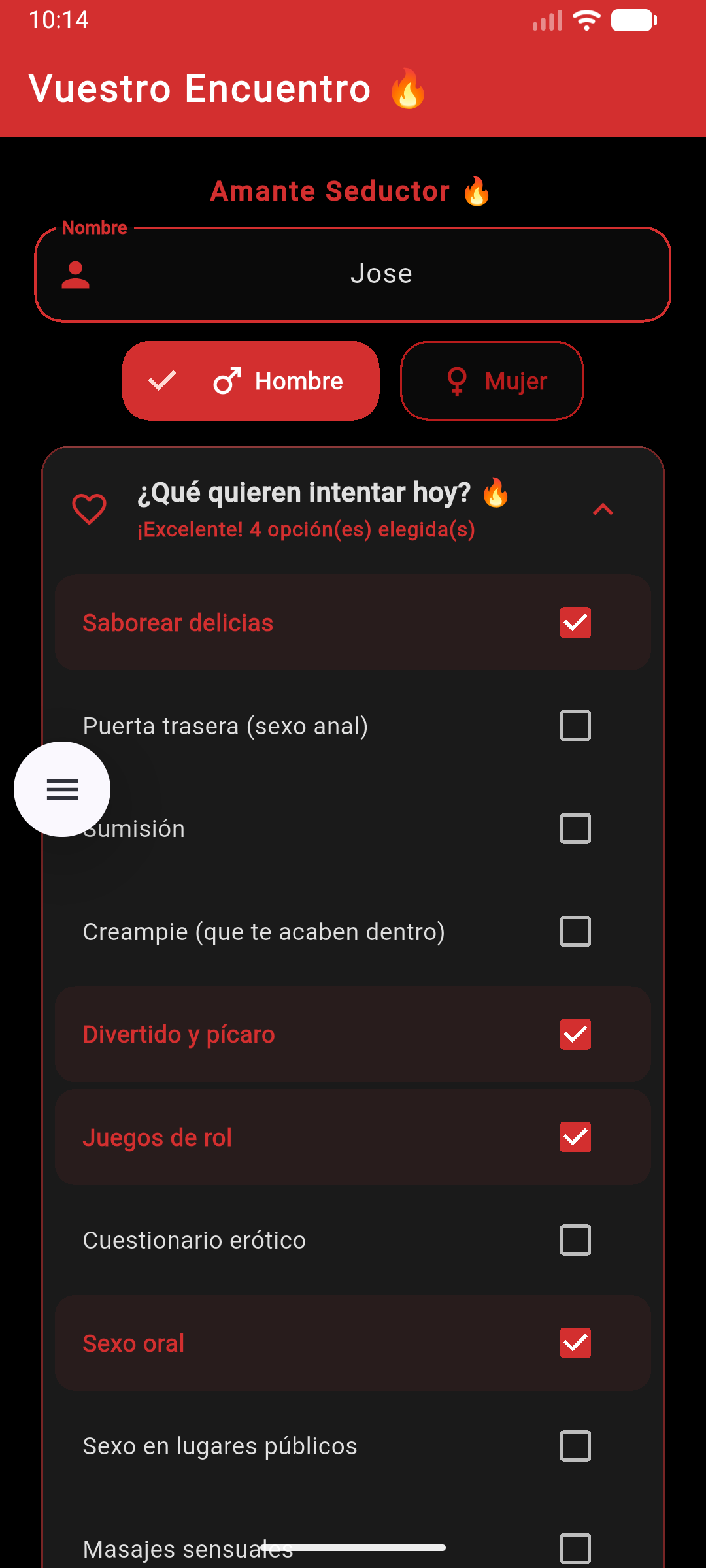 Configuración de deseos y preferencias